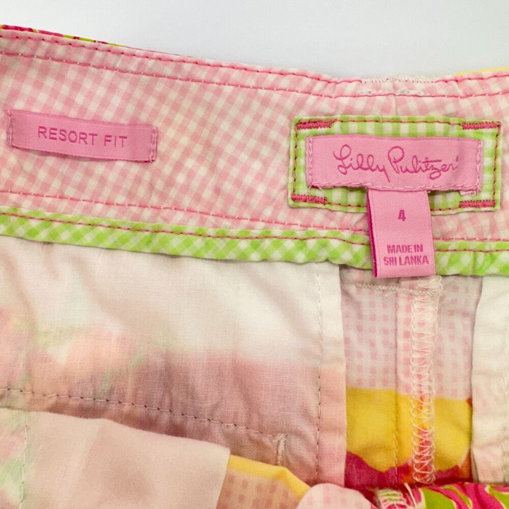 Lilly Pulitzer Bermuda Women 4 Pink Patchwork Resort Fit Bermuda Summer Floral - Picture 11 of 15